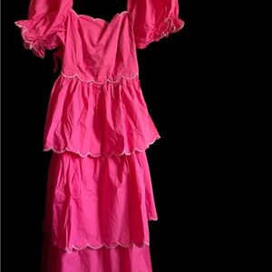 English Factory Fuchsia Tiered Dress